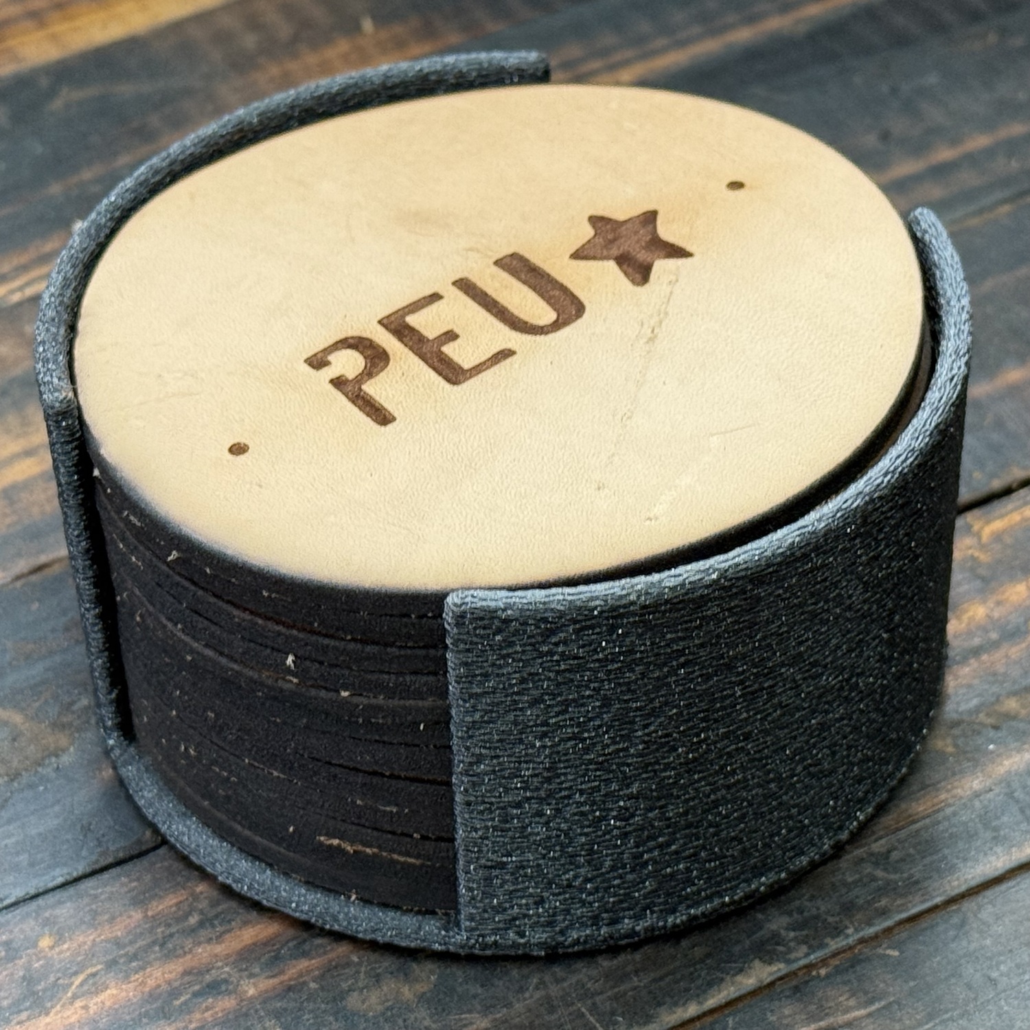 Set de posavasos de cuero